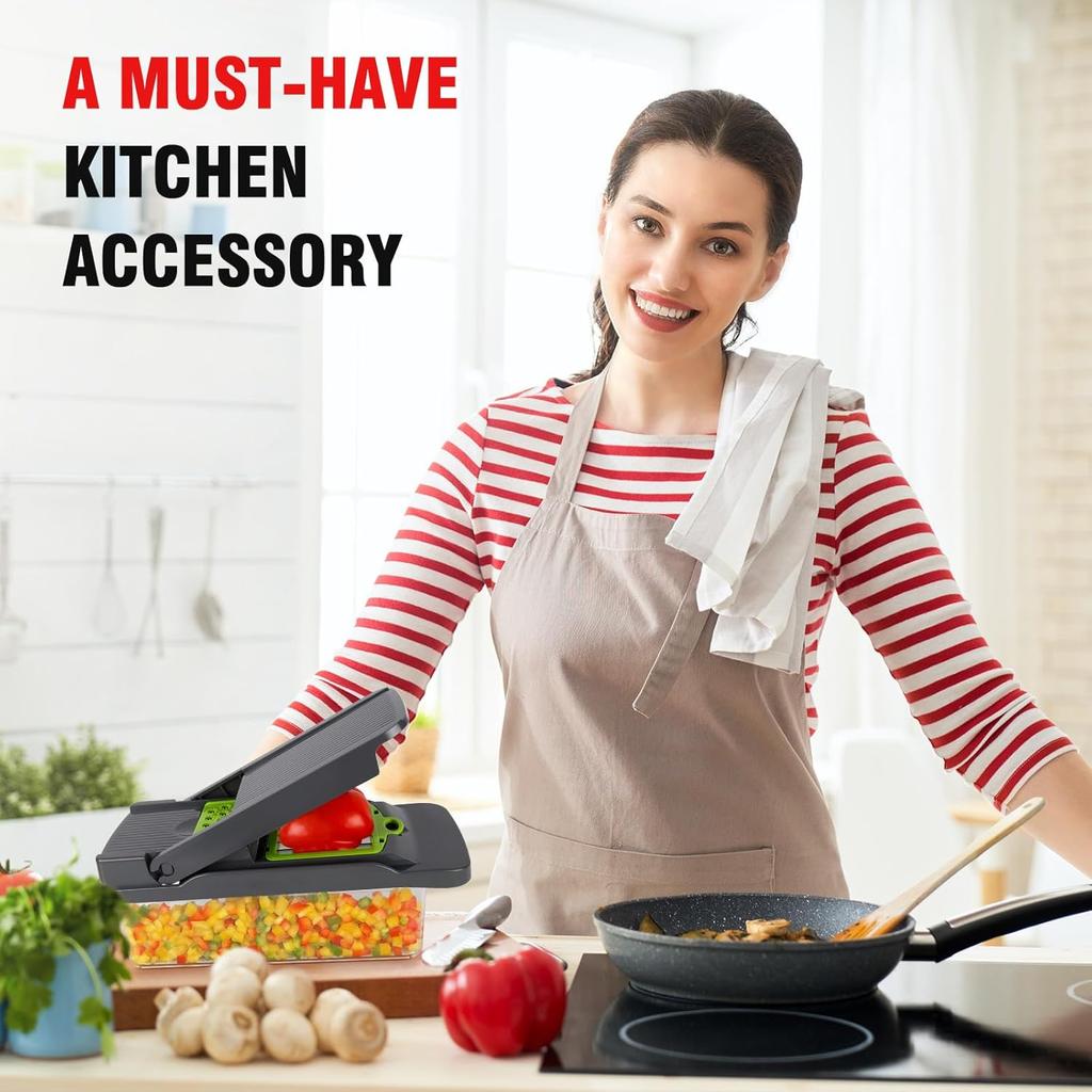 Vegetable Chopper Veggie Chopper,Mandoline Slicer,Multifunctional 12 in 1 Food Choppers, Kitchen Vegetable Slicer Dicer Cutter,Onion Mincer,Cheese