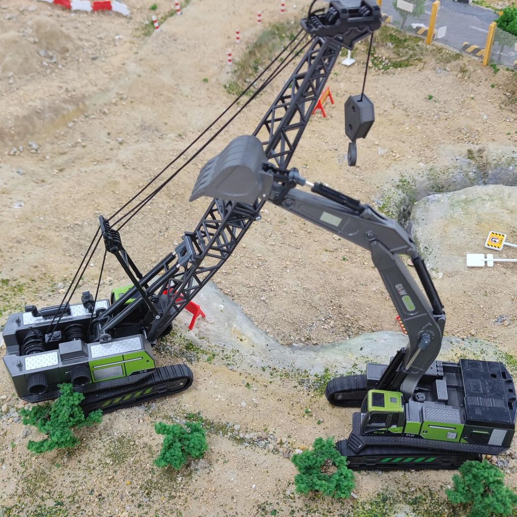 1:55 Excavator Diecasts Children Toy Boys Simulation Alloy+Plastic Crawler Engineering Vehicle Hand Hook Machine Model Gifts