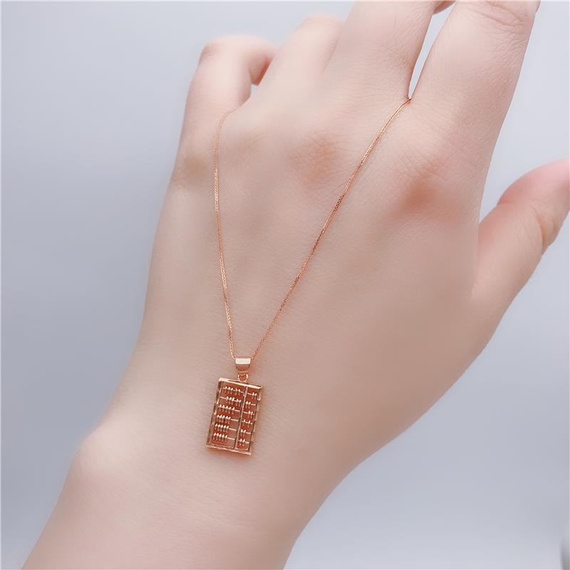 Purple Gold Abacus Pendant Necklace Rose Gold Plated Trend Temperament Colored Gold Necklace Women