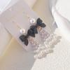 Stylish Pearls Bowknot Dangle Earrings Ornament Distinctive Ear Pendant Ear Rings Adornment Versatile Fashion Accessory