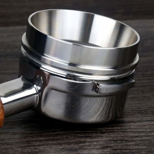 Coffee Dosing Ring, Espresso Dosing Coffee Funnel, Replacement Coffee Dosing Ring, Stainless Steel Espresso Machine Accessory (Silver-53mm)
