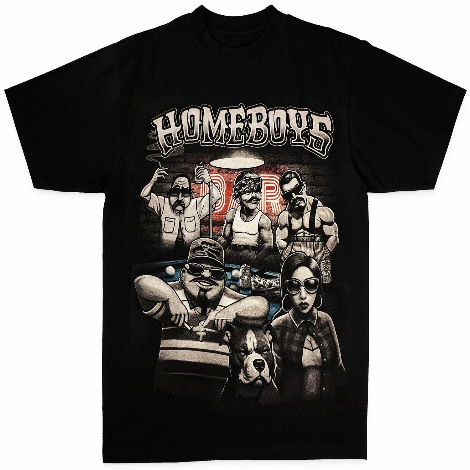 Homeboys Chicano Art Men s T-Shirt Authentic Chicano Style Graphic Tee L