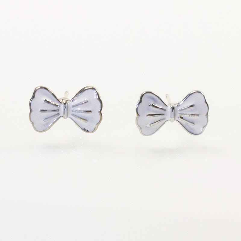 Серебряная Игла Новый Ретро Маленький Ароматный Ветер Бант Масляная Капля Серьги Женская Мода Изысканные Высококлассные Серьги серебряный