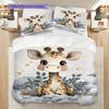 Giraffe Pattern Bedding Quilt Set Quilt Cover Pillowcase Home Decoration Birthday Gift (1 * duvet cover + 2 * pillowcase, without core)