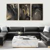 Kyiyhzp 3Pcs Abstract Black Gold Wall Art Modern Minimalist Wall Decor Prints Black gold grey pictures Marble painting artwork for Living Room