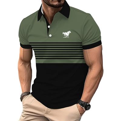 Camisa polo casual esportiva de verão masculina, camisa polo masculina com lapela.