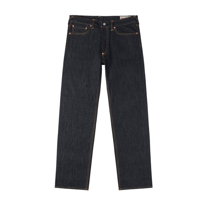 Evisu Jeans Herren Denim Blau Moderate Gerade Passform Hose Unisex 2ESHTM2JE91000CT