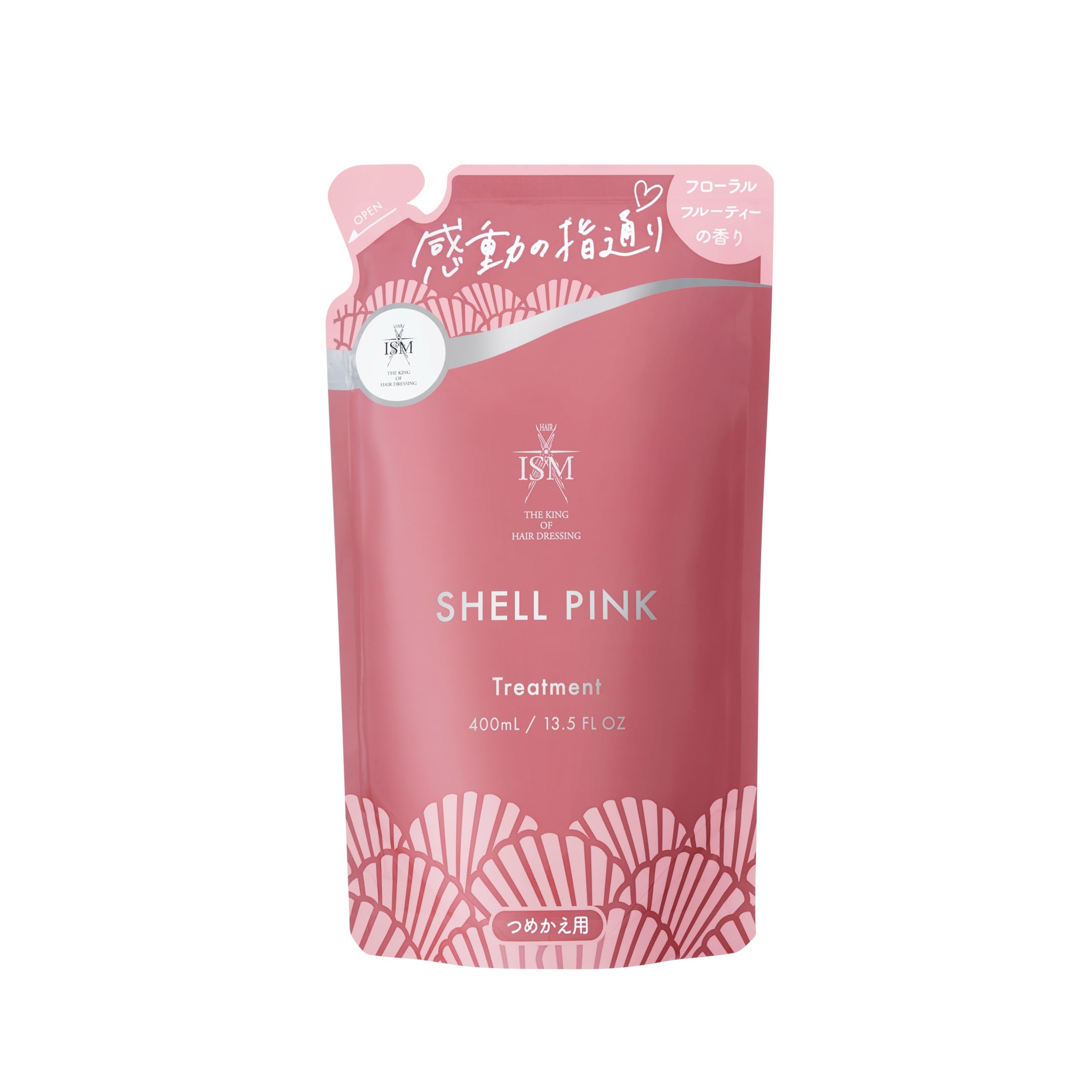 

ISM Shell Pink Floral Fruity Contains Keratin Hematin Double Damage Moisturizing Salon Treatment, Refill, 400ml, Scent, & Formula, Repair, Care,