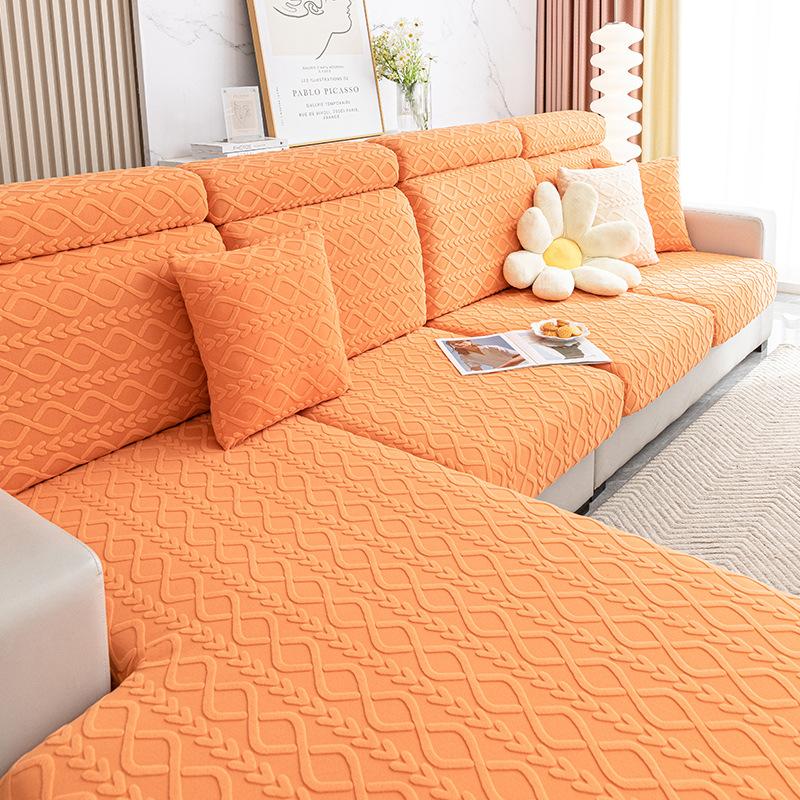 Jacquard Polar Fleece Sofa Cover All-inclusive Universal Elastic Sofa Cover Four Seasons Universal Anti-cat Scratch Sofa Cover