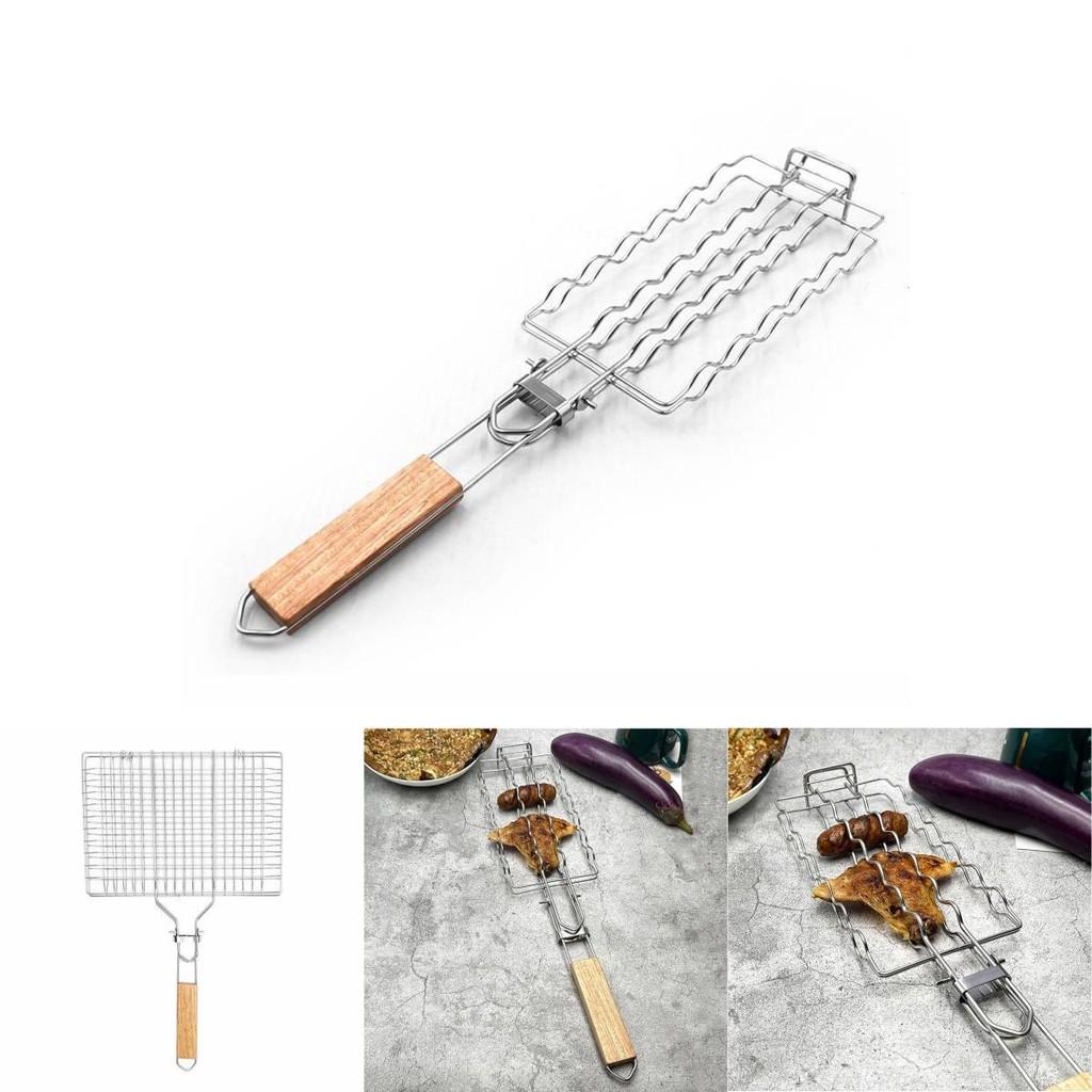 Stainless Steel Bbq Grill Tongs With Foldable Handle For Outdoor Cooking And Grilling