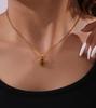 Double-Layered Tiger's Eye Beaded Necklace with Titanium Steel Clavicle Chain