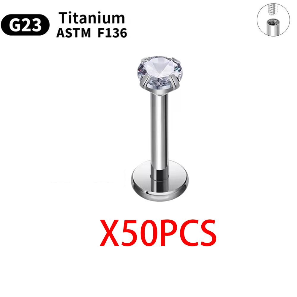 5/50PCS G23 Titanium Eyebrow Piercing Nose Ring Septum Helix Cartilage Piercing C rod Body Jewelry For Women