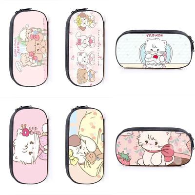 Mikko Pencil Bag Anime Pencil Cases Canvas Kawaii Stationery Box Children's Office Student School Supplies Stationary