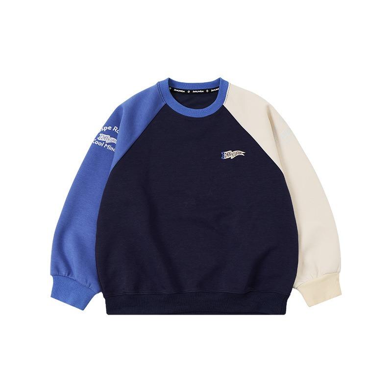 Boy S Color Block Crew Neck Sweatshirt Casual Autumn Top