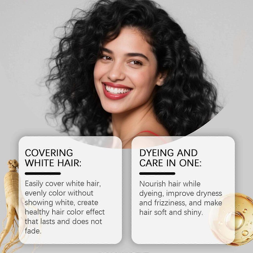 Eelhoe Black Hair Shampoo Provides Natural Hair Color, Moisturizing, Smooth, Light And Even Coloring For Shampooing And Hair Care