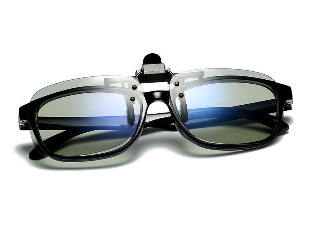 GetOn Sunglasses with Polarized Photochromic UV and Wearable Over Glasses for Driving Clip-On Flip-Up Lenses, Anti-Glare, Protection,