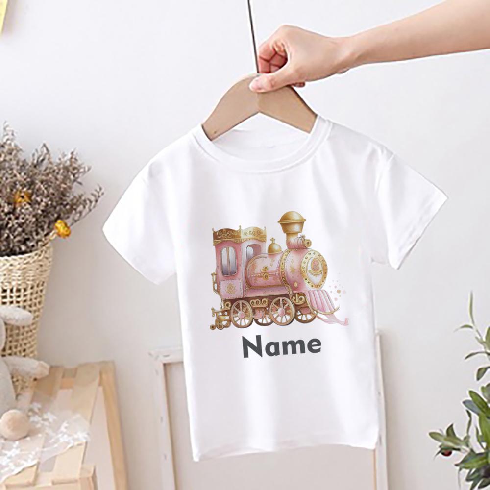 Personalisiertes Einhorn mit Namen Mädchen T-Shirt Kinder Wildes T-Shirt T-Shirt Kind Sommer T-Shirt Kinderkleidung Kleinkind Kurzarm Oberteil