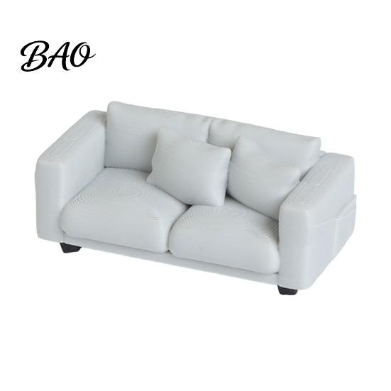 Kleine Dekorative Couch Miniatur-Couch, Winziges 2-Sitzer-Möbel Realistisches Mini-Zweisitzer-Sofa Maßstab für 1/12 Puppenhaus Wohnzimmer
