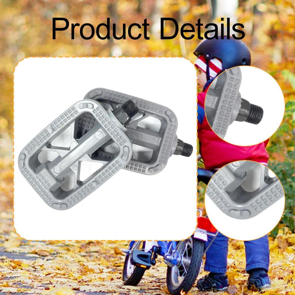 2x Kids Bike Pedals Quick Installation with Reflective Strips Replaces Part