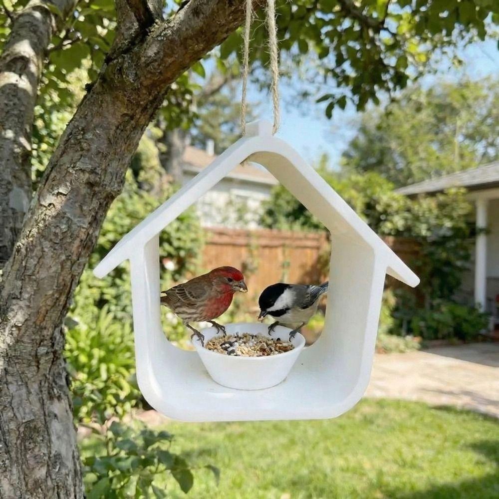 Plastic Hanging Bird Feeder Weatherproof Bird Feeding Station Bird Feeder House Terrace