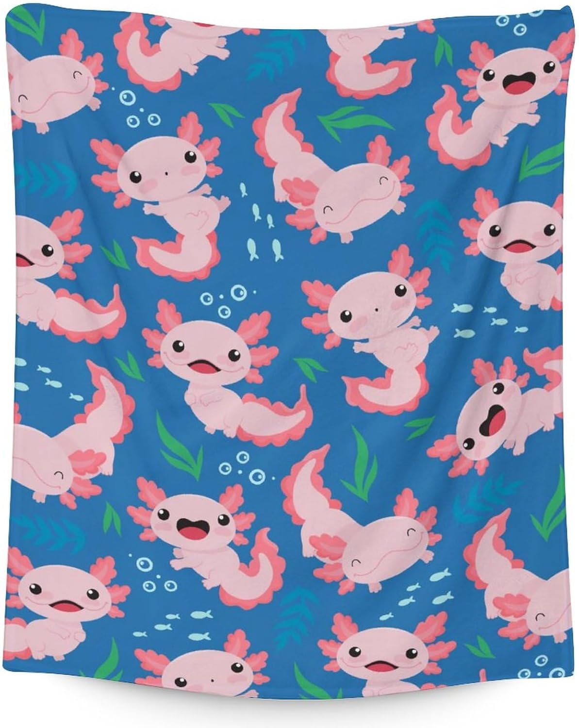 

Axolotl Blanket Gifts 40x50 Inch Cute Throw Blanket for Adults Kids Pink Soft Plush Throws for Bed Couch Travel 75x90cm