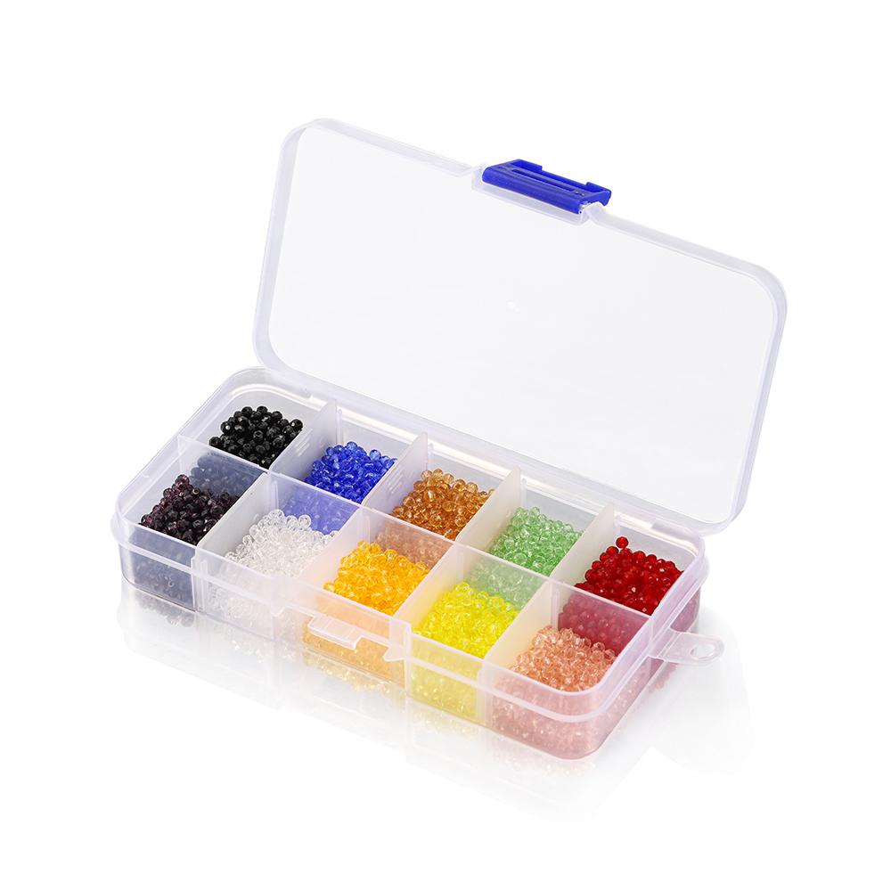 Box Set Faceted Glass Bicone Beads Set Czech Crystal Austria Seed Charm Glass Bead Loose Spacer Beads for Jewelry making DIY