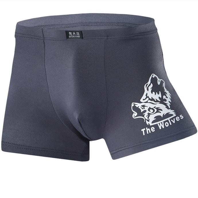 4 Pcs Men's Underwear Printed Boxer Shorts Youth Breathable Modal Underpants