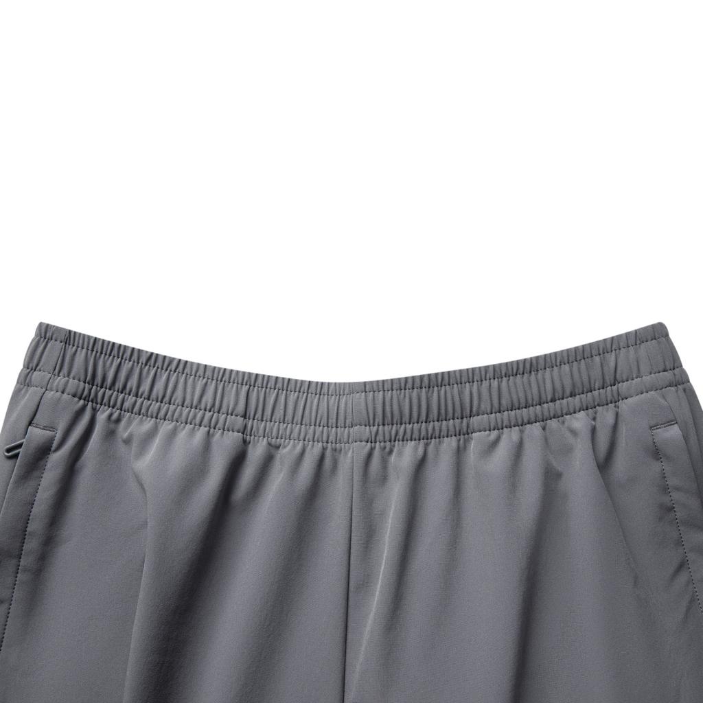 Li Ning Fitness Series Solid Color Mid Waist Drawstring Quick Dry Straight Leg Sports Shorts Men shorts Thunderstorm-Gray AKSV111-20