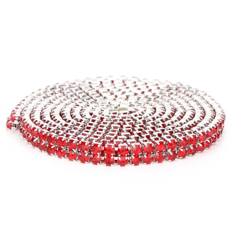 1pcs 2 Yard Length Rhinestone Chain Ribbon 3mm Rhinestones DIY Wrap Roll Ribbon For DIY Crafts