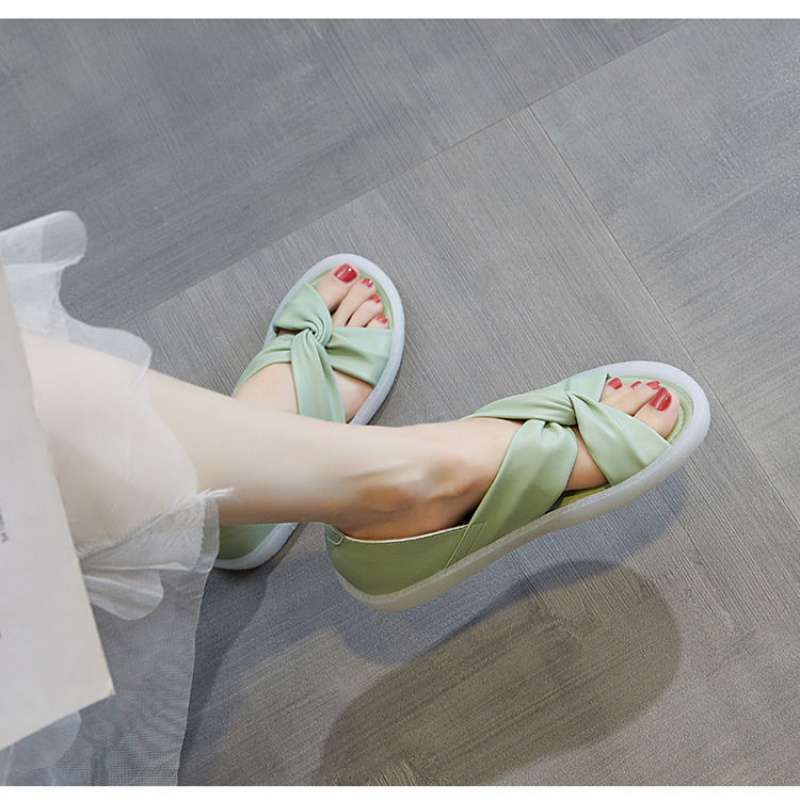 2025 New Summer Women's Jelly Flat-bottomed Cool Slippers Comfortable Non-slip Rubber Sole Soft Suitable Maternity Shoes