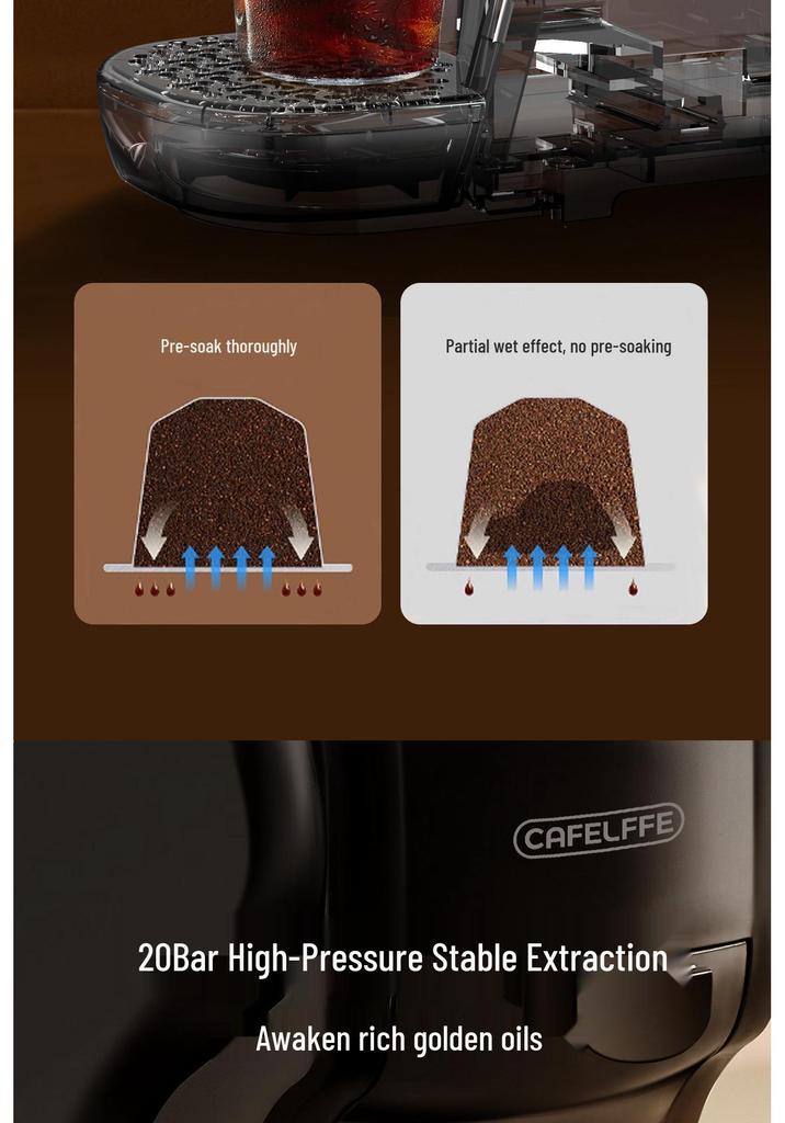 CAFELFFE Portable Capsule Coffee Machine for Home, Office, and Commercial Use