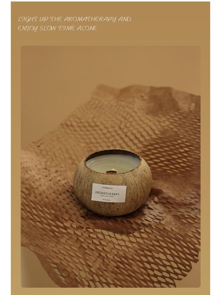 Coconut Shell Scented Candle Gift Box - Creative Bedroom Fragrance Souvenir