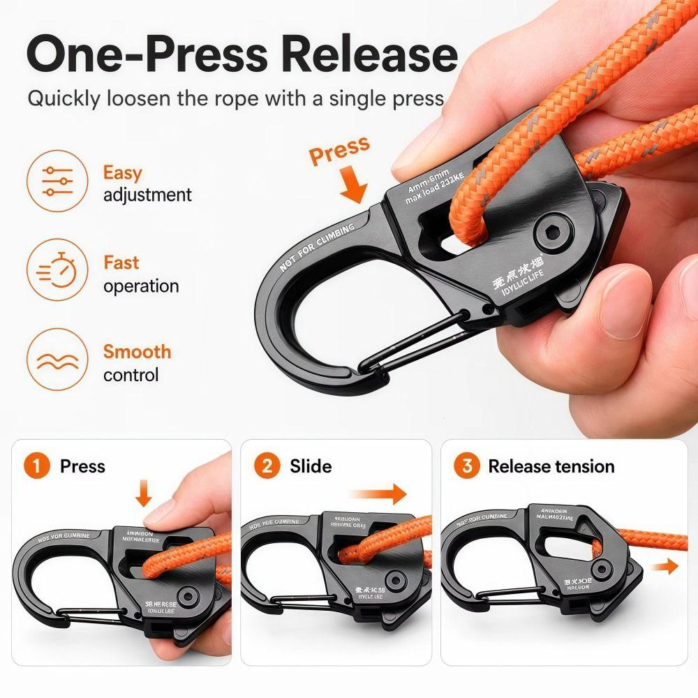 Aluminum Alloy Tent Rope Tensioner Stainless Steel Tarp Tightener  Outdoor Tool