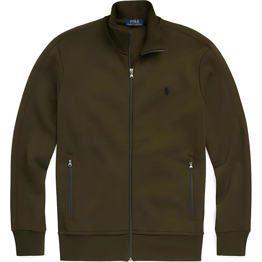 Polo Ralph Lauren FW24 Jachetă Bărbați Mânecă Lungă cu Fermoar, Culoare Solidă, Măgăruș Mic Brodat, Jachetă Verde Măsliniu Închis 710881509-003