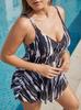 Sternenhimmel Große Größen Netz-Body-Bikini - Schmeichelhafter Bauchverdeckender Badeanzug für Damen