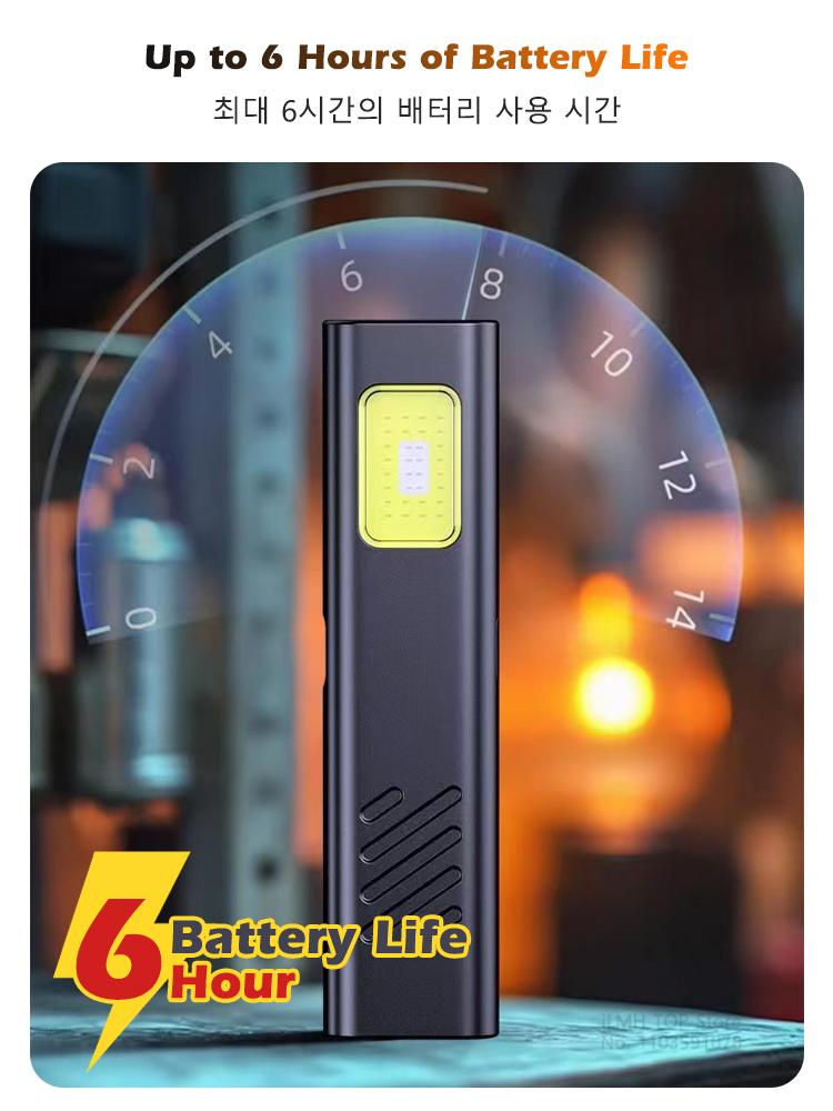 Security Rechargeable Flashlight, Magnetic Work Light, USB C Pocket Torch with Clip, Mini LED Emergency High Power Warning Light