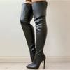 New Style Women's Boots High Heel 11cm Over Knee Boots Large Size 34-43 Back Zipper Personality Boots Zapatos Mujer