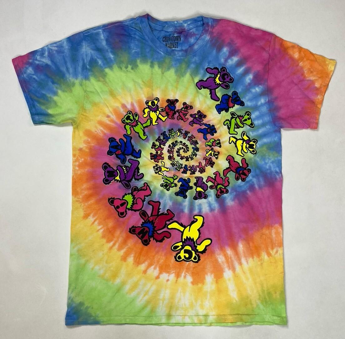 Chinatown Market Bear Graphic T-shirt Men Small Multicolor Tie Dye Short Sleeve XL