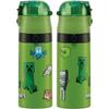 Skater Children's Water Bottle, 2-Way, 420ml (Direct Drinking) or 350ml (Cup Drinking), Minecraft Design, Small Capacity, Stainless Steel, Insulated,