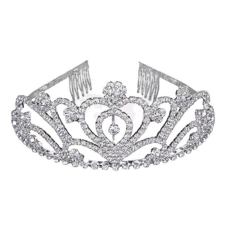 Bridal Crown Hair Accessories Fashionable Simple Alloy Diamond Headband Wedding Dress Large Crown Tiara Princess Hair Crown