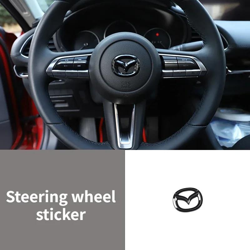 Car Sticker ABS Front Grille Rear Tailgate Covering Emblem for Mazda 3 Axela 2020 Steering Wheel Badge Decoration Modfication