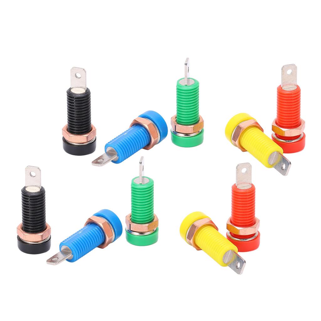 10pcs Banana Plugs Brass ABS Material Maximum.24A Current 4mm 0.2in Hole Insulation Resistance Socket Female Connector