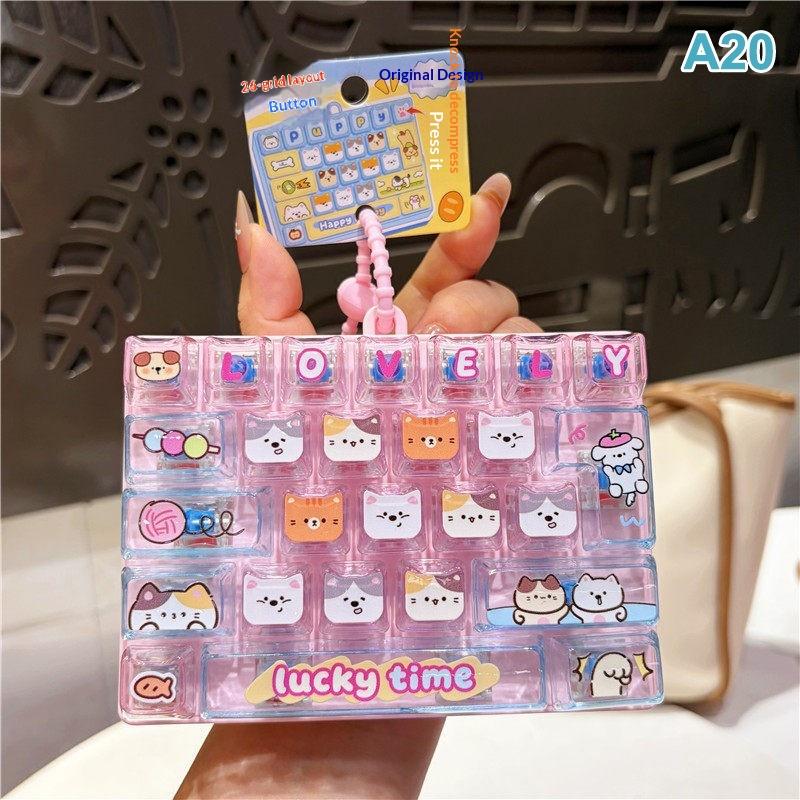 1 Pezzo 26 Scomparti Divertente Vista Mare Animale Portachiavi Tastiera Giorno dei Bambini Regalo Creativo Modello Lettera Quadrato Plastica Ciondolo