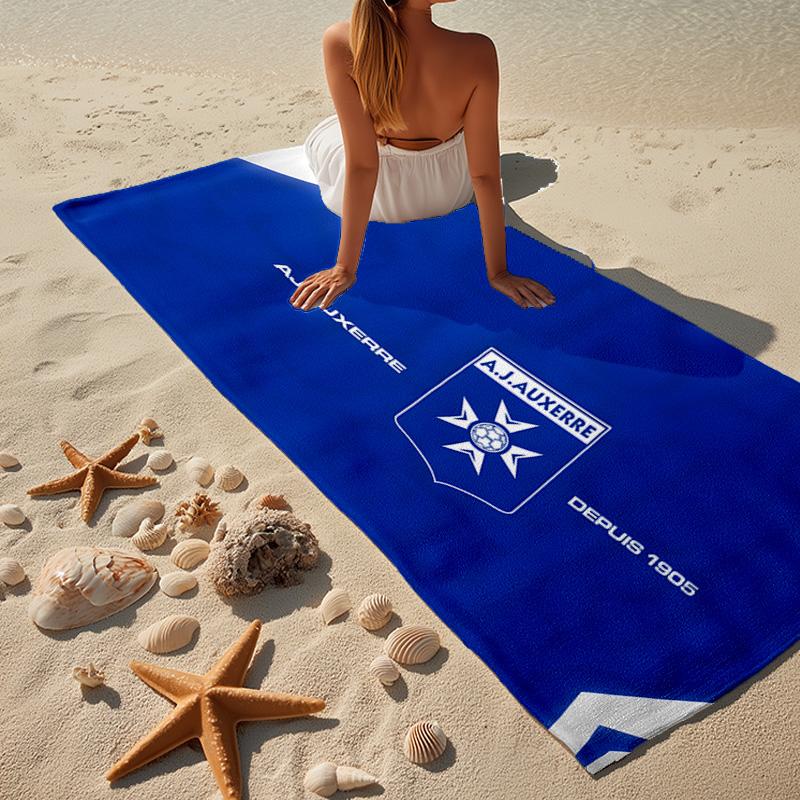 1PC Aj Auxerre Football Club Beach Towel - Soft, Absorbent Microfiber, Lightweight, Ideal for The Beach, Parties, Travel, Camping Fan Gifts