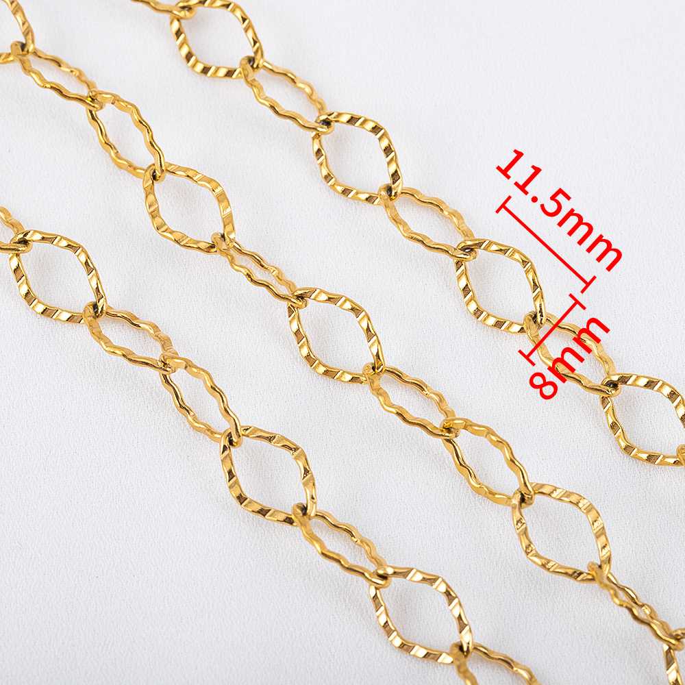 1Meter Stainless Steel Gold Plated Link Chain for Needlework DIY Men Necklace Bracelet Jewelry Making Materials Supplies No Fade