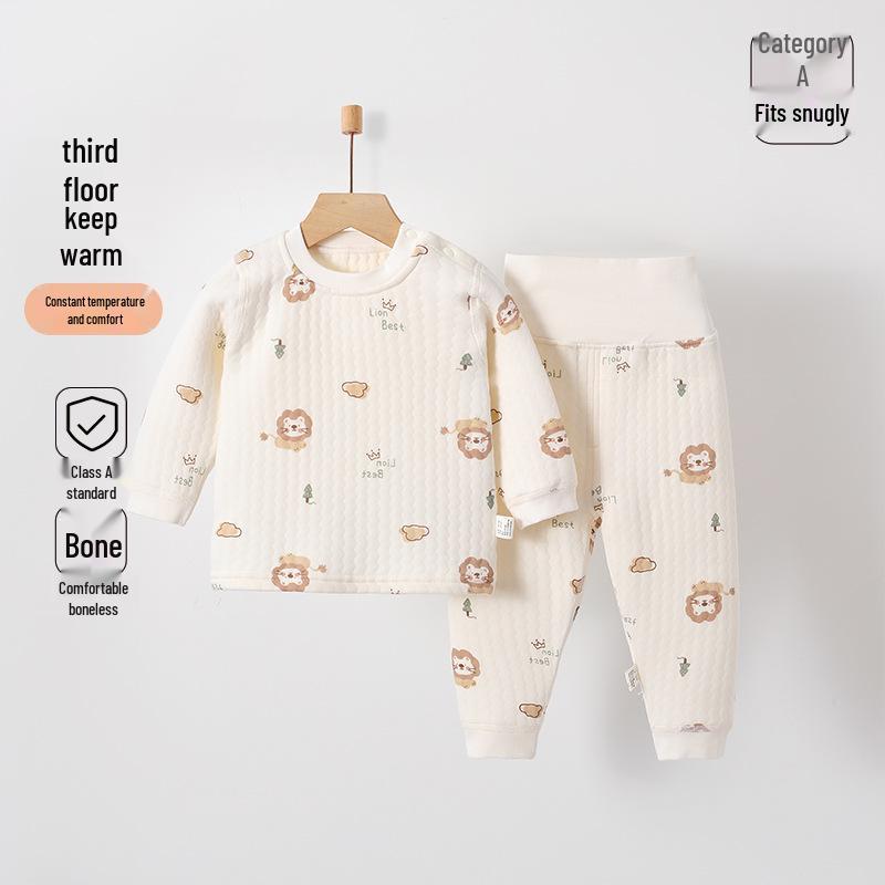 Jingqi Pure Cotton Baby Warm Underwear Set for Boys & Girls - Autumn & Winter Collection
