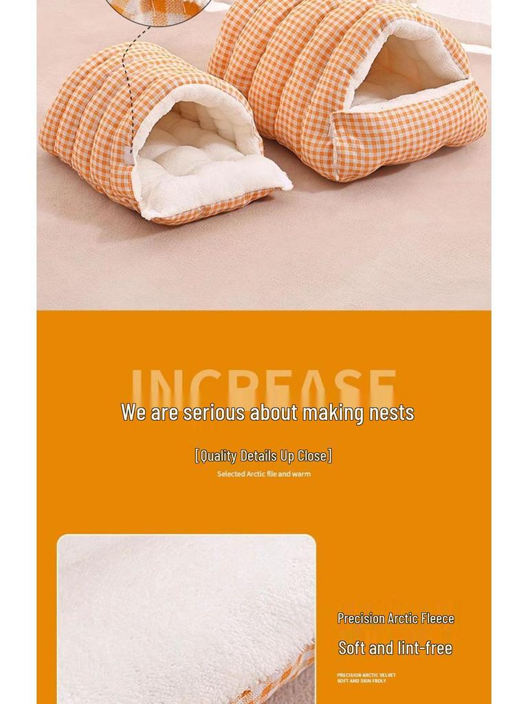 Four Seasons Washable Cat & Dog Bed: Warm, Enclosed, All-Season Nest