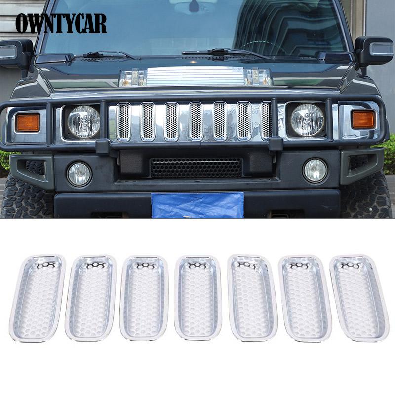 

ABS Black/Red For Hummer H2 2003-2009 Car Front Grille Insect Screen Protective Cover Decoration Modification Accessories