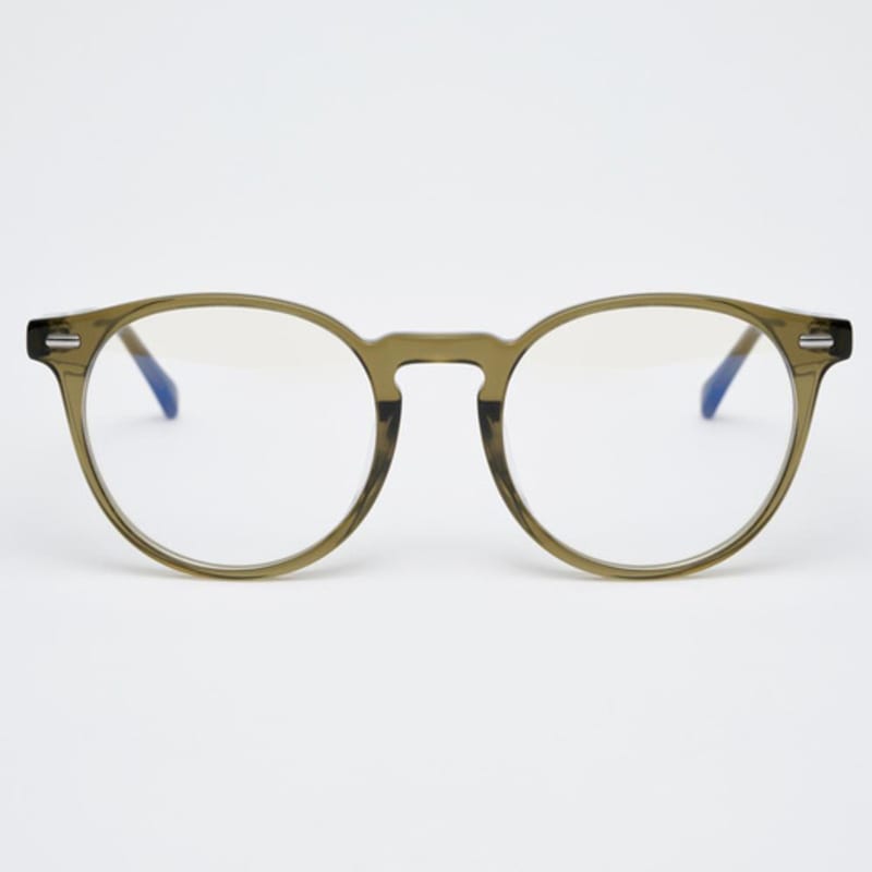 

aloeyewear [illusionist] Oversized Boston Frame Round Horn-rimmed Transparent Khaki Glasses IL7411 1313G Blue Light Lens Optional Demo lens (basic inclusion)