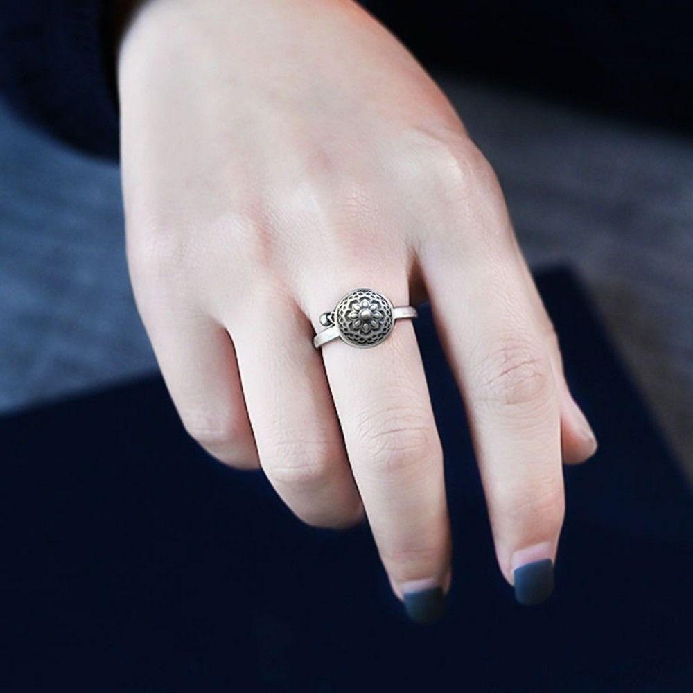Rotatable Vintage Ring Open Fortune Wealth Ring Finger Rings Spinner Ring Gift
